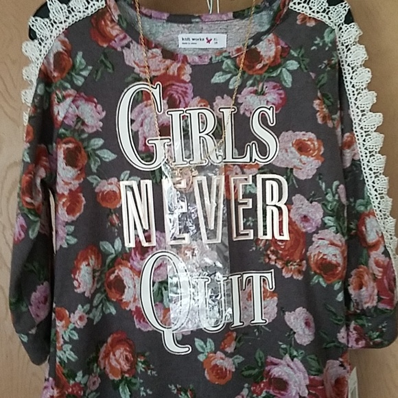 Girls 2 piece outfit, leggings with graphic & lace top 🌺🌺2X HP 🌺🌺 - Picture 2 of 7